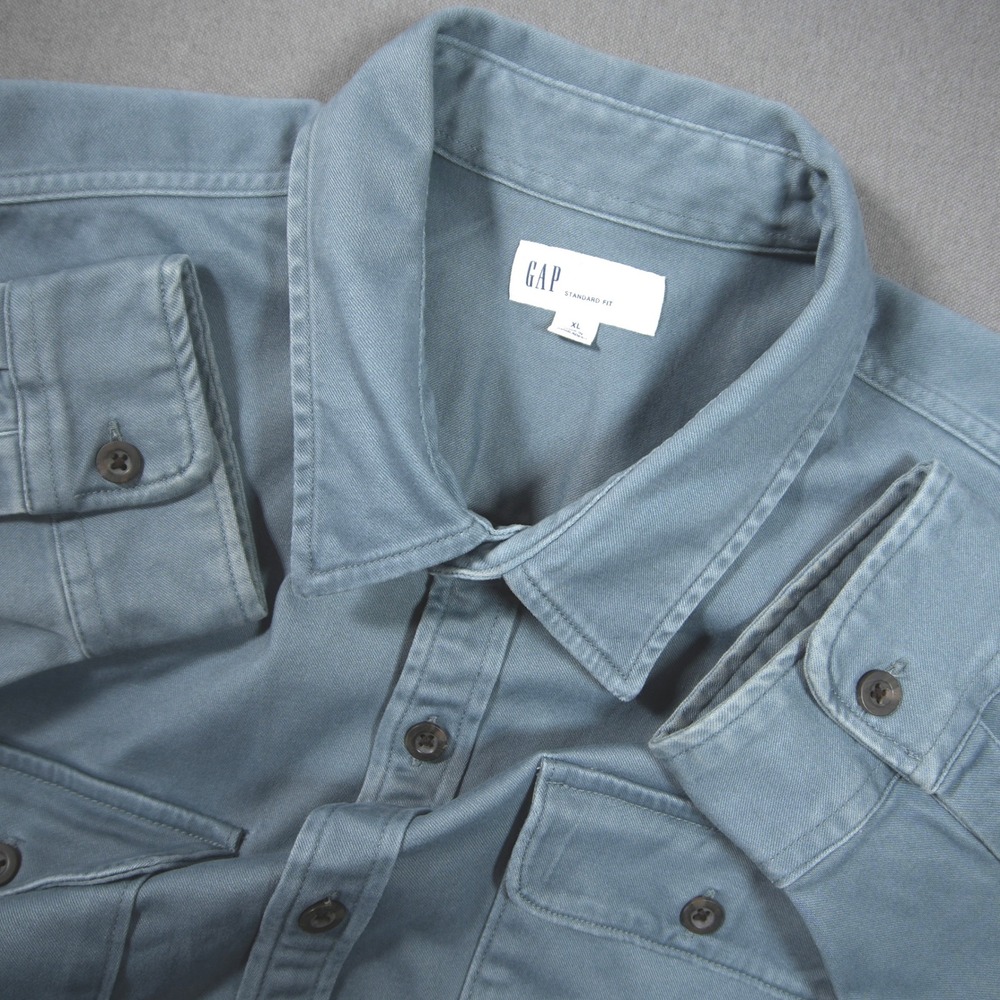 Gap Chamois Fossil Men Shacket Over Shirt XL Heavyweight Cabin 2 Work Layering